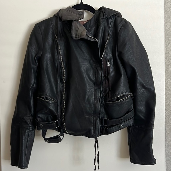 Free People Leather Jacket - Picture 1 of 4